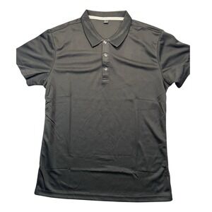 Kids Black Short Sleeve Moisture Wicking Mesh Polo Shirt Size Youth Large Preppy